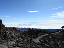 Mar de núvens vistas do Teide